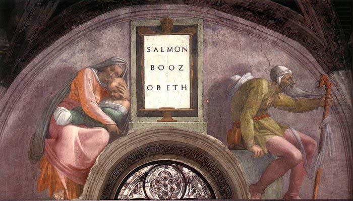 Michelangelo Buonarroti Salmon - Boaz - Obed china oil painting image